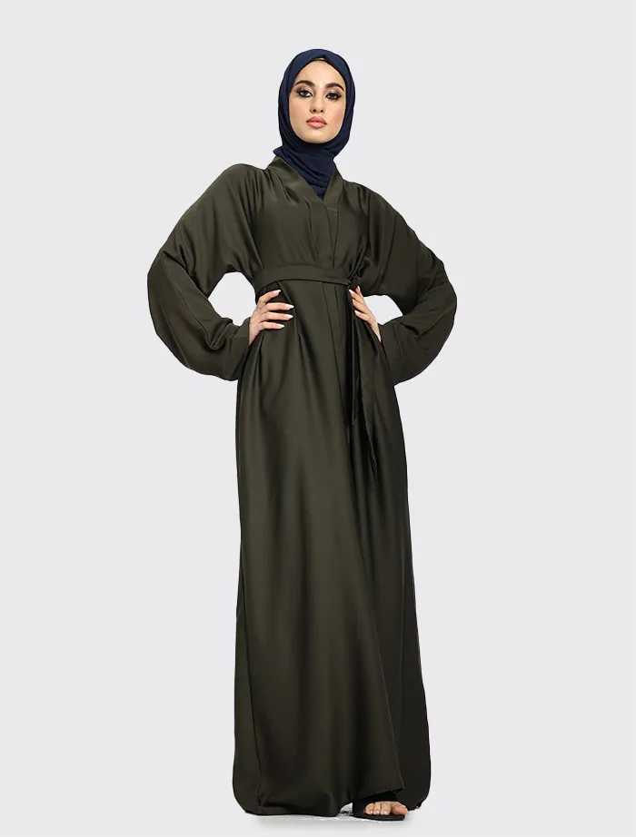 Khaki Open Abaya